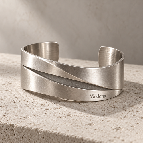 Vazlena Folded Silver-Tone Cuff