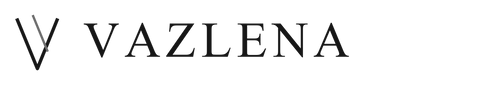 Vazlena black serif wordmark with abstract folded V